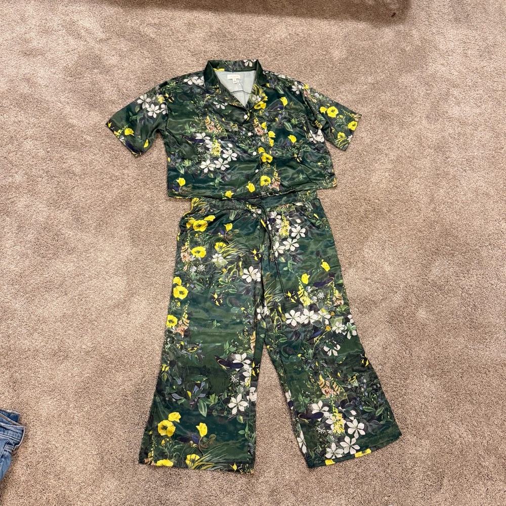 Ted Baker Green Floral Pajama Set